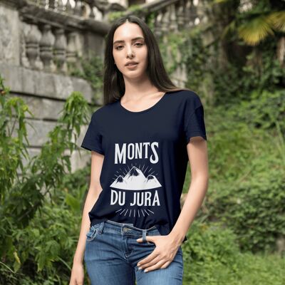 Women's T-shirt "Monts du Jura" - Navy blue - XL