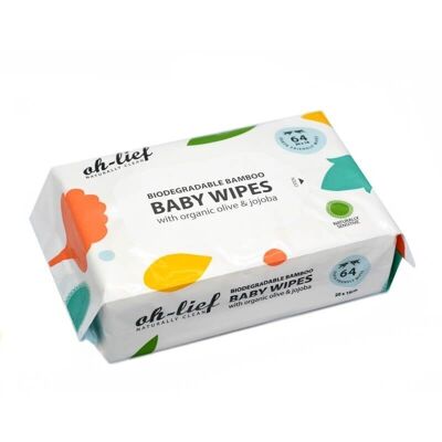 Lingettes bébé en bambou biodégradables Oh-Lief 64's