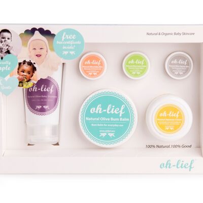 Oh-Lief Natürliche Baby-Geschenkbox - Bestehend aus 6 Produkten