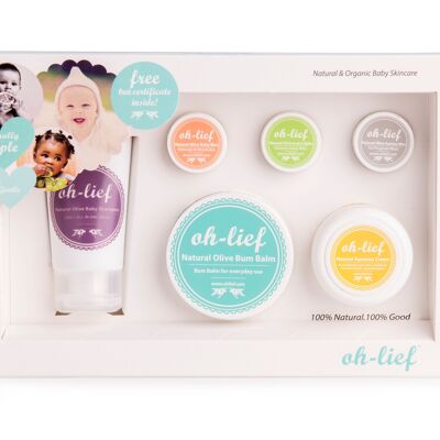 Oh-Lief Natürliche Baby-Geschenkbox - Bestehend aus 6 Produkten