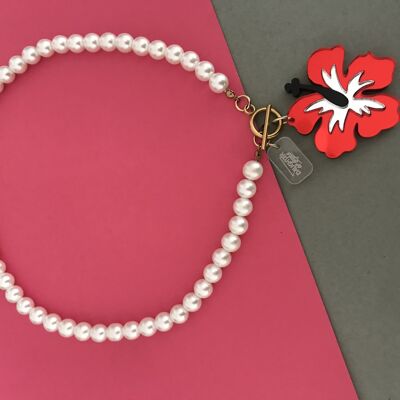 COLLIER DE PERLES D'HIBISCUS