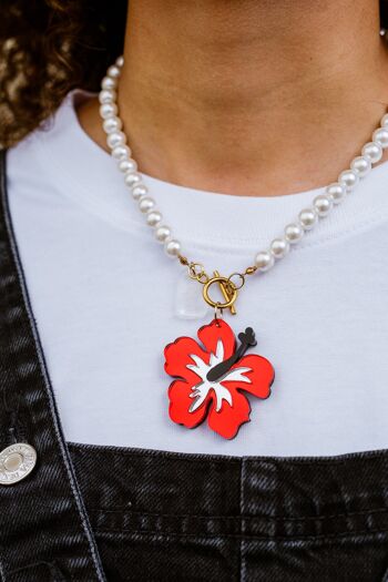 COLLIER DE PERLES D'HIBISCUS 2