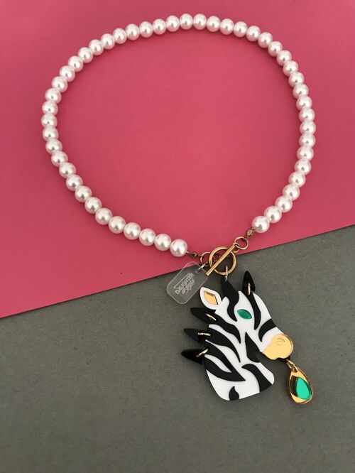 COLLAR PERLAS ZEBRA