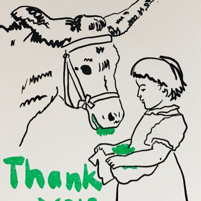 Carte de remerciement âne