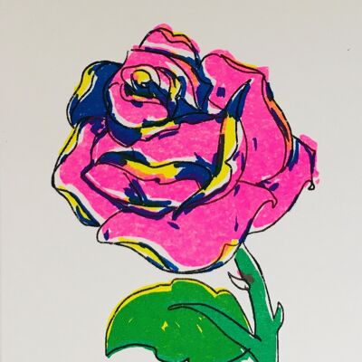 Carte rose rose