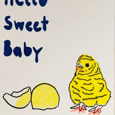 Card Hello Sweet Baby Chick