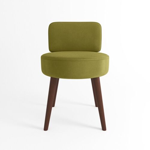 Petit fauteuil Gina en velours vert kaki