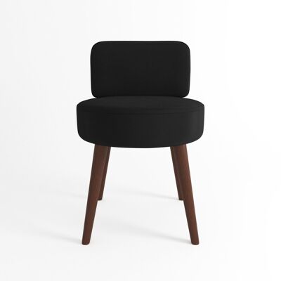 Petit fauteuil Gina en velours noir