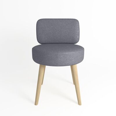 Petit fauteuil Gina en tissu gris foncé