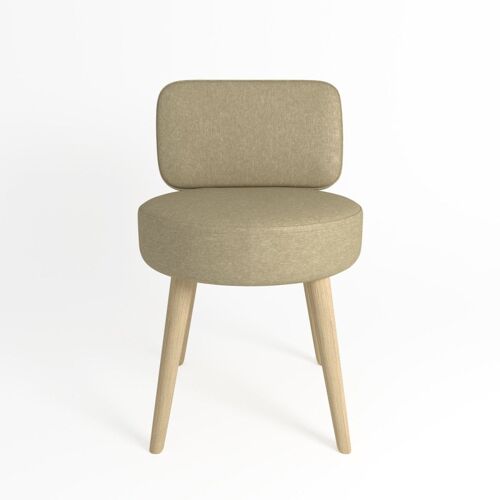 Petit fauteuil Gina en tissu beige