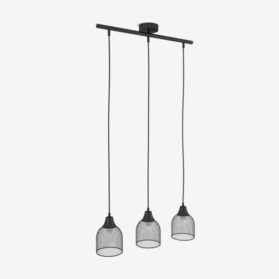 Villadoro triple hanging lamp in black metal