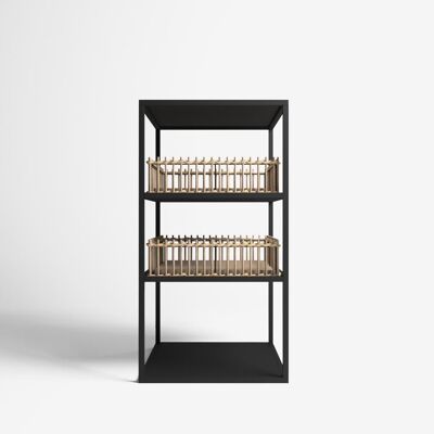 Lazare bolster in black metal and bamboo