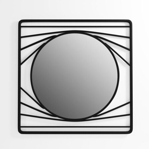 Miroir Pompadour en métal noir