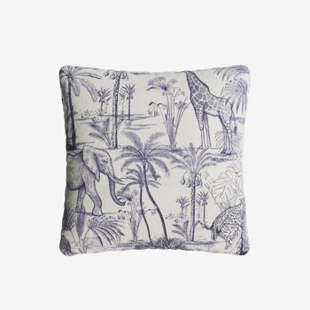 Coussin carré à  motif Jungle, déhoussable 3