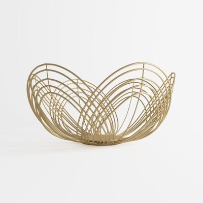 Éléonore designer basket in gold metal