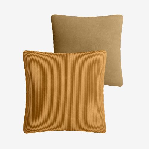 Coussin Viktoria en velours Jaune Moutarde