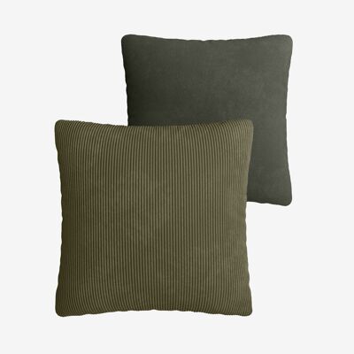 Coussin Viktoria en velours Vert Kaki