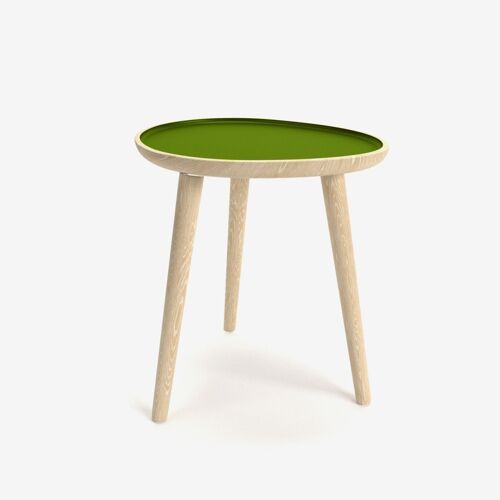Table d'appoint Marsala, en bois et peinture céramique vert kaki
