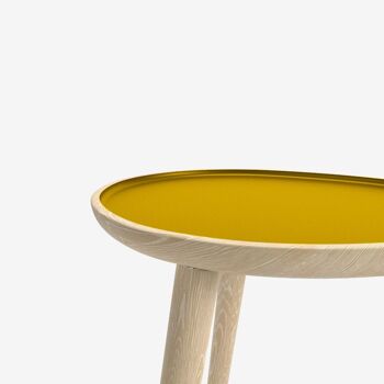 Table d'appoint Marsala, en bois et peinture céramique jaune 5