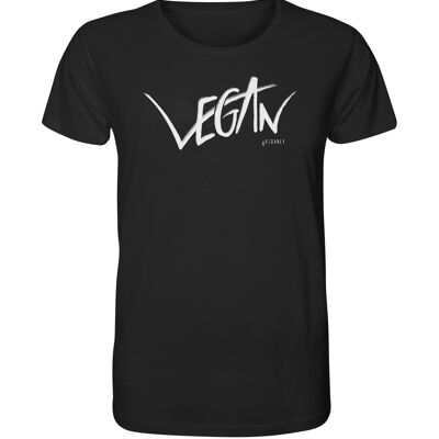 Organic T-Shirt Vegan weiß - Schwarz