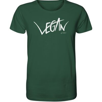 Organic T-Shirt Vegan weiß - Flaschengrün