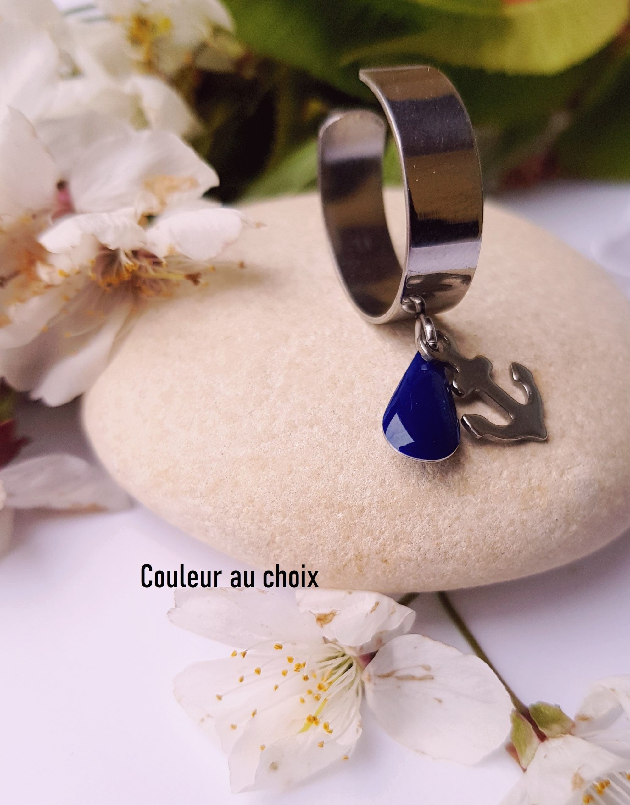 Bague ancre marine hot sale