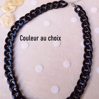 Collier inox personnalisable - chaîne maillons noirs