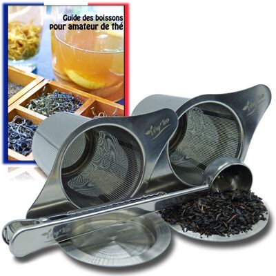 Box of 2 stainless steel tea infusers and measuring spoon - Free ebook
