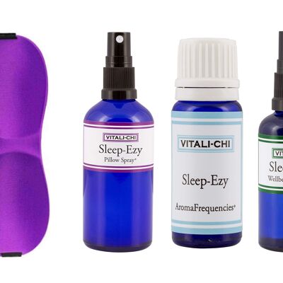 Sleep Gift Set - Pillow Spray, Sleep Mask, Spritzer, Lavender and Chamomile Pure Essential Oils - Sleep-EZY Gift Set Bundle - Gift Wrapped - to Help You or Someone You Love get a Good Nights Sleep