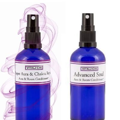 Vitali-Chi Advanced Soul and Super Chakra Repair Aura & Room Spray Bundle - with Ho Leaf and Frankincense, Bergamot, Bitter Orange & Patchouli Pure Essential Oils - 50ml