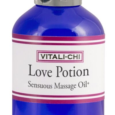 Love Potion Sensuous Massage Oil+ - Hand Made with 100% Organic  Sunflower Seed, Jojoba Seed, Hemp Seed, Rose Geranium and Ylang Ylang Oils