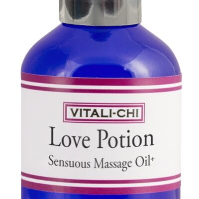 Love Potion Sensuous Massage Oil+ - Hand Made with 100% Organic  Sunflower Seed, Jojoba Seed, Hemp Seed, Rose Geranium and Ylang Ylang Oils