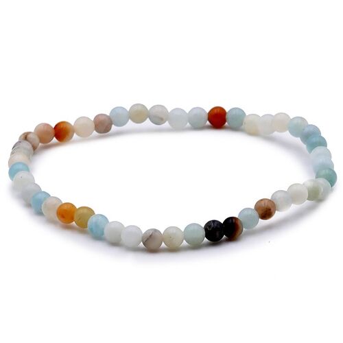 Bracelet Boule 04mm Amazonite Multicolore Brésil B