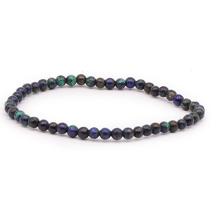 Kugelarmband 04mm Azurit Malachit Peru AA