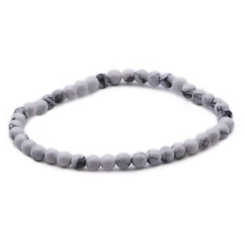 Bracelet Boule 04mm Howlite Blanche A