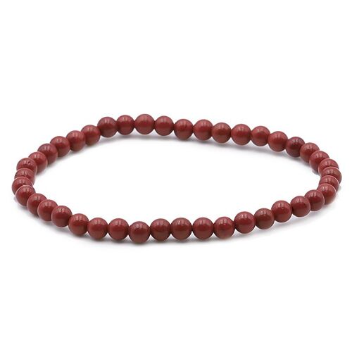 Bracelet Boule 04mm Jaspe Rouge AB