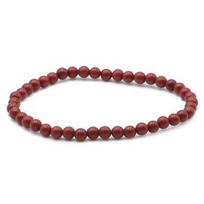 Bracciale a sfera 04mm Jasper rosso AB