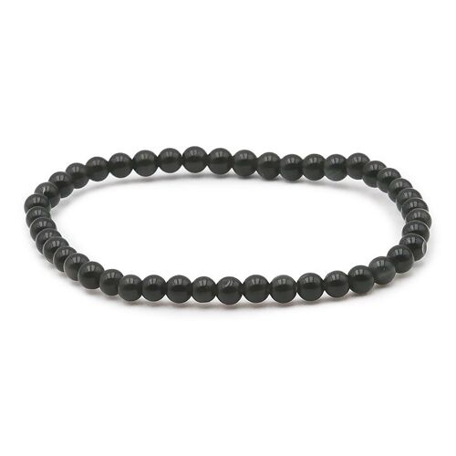 Bracelet Boule 04mm Obsidienne Oeil Celeste A