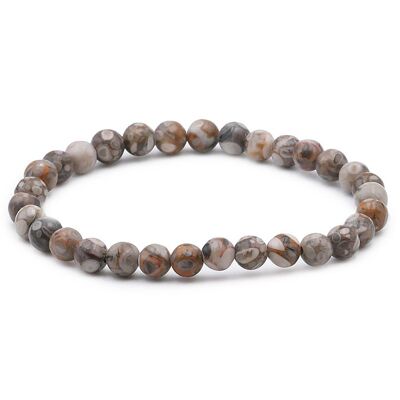 Ball Bracelet 06mm Fossil Agate AB