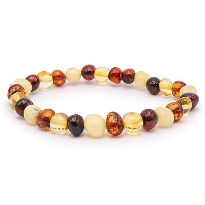 Ball Bracelet 06mm Multicolored Amber A (06-08mm)