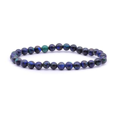 Bracelet Boule 06mm Azurite Malachite Naturelle AA