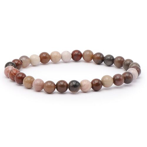 Bracelet Boule 06mm Bois Fossile A