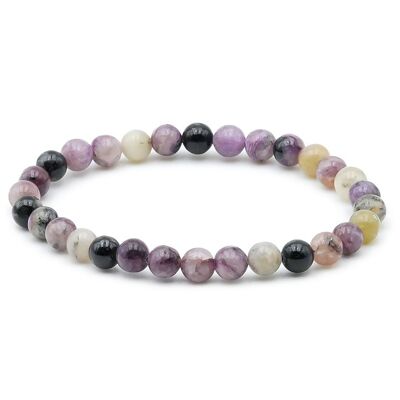 Bracciale con sfere di Charoite A, 06 mm (06-07 mm)