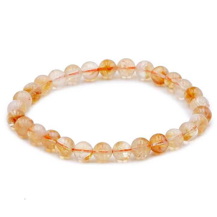 AA Heated Citrine 06mm Ball Bracelet (Heated Amethyst)
