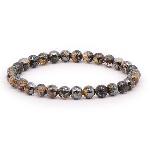 Bracelet Boule 06mm Cristal De Roche Rutile Hématite AA+ (05.5-06.5mm)