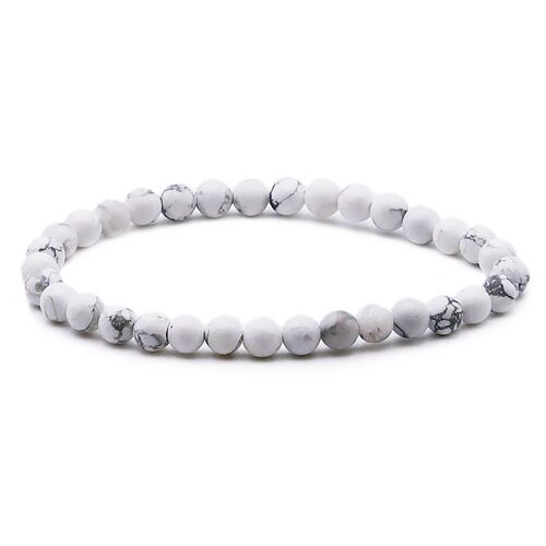 Bracelet Boule 06mm Howlite Blanche A