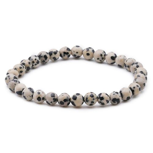 Bracelet Boule 06mm Jaspe Dalmatien AB