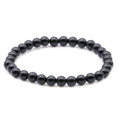 Bracelet Boule 06mm Obsidienne Noire A