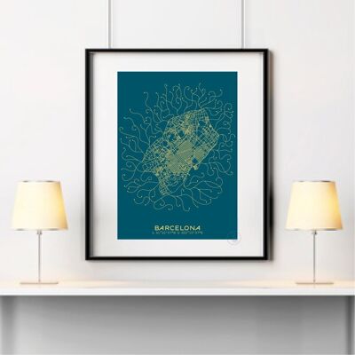 Mappa blu di Barcellona