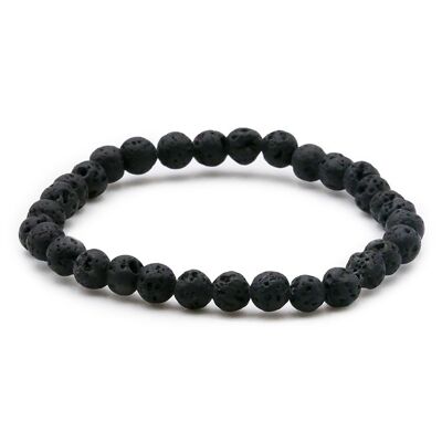 Ball Bracelet 06mm Lava Stone AB